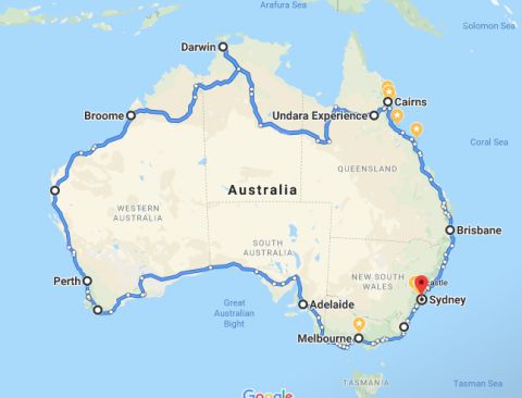 road trip around australia