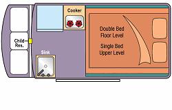 Jade 3 Campervan Floor Layout Night