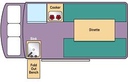 Juliette 3 Campervan Floor Layout Day