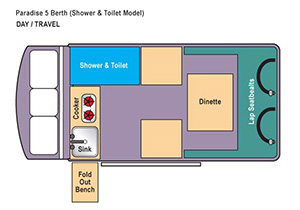 Daytime paradise Shower & Toilet Floorplan